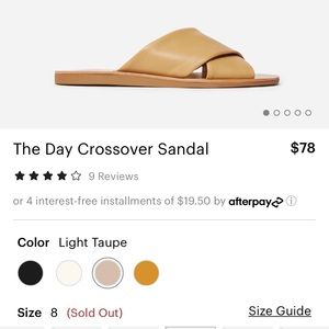BNIB EVERLANE CROSSOVER SANDAL - LIGHT TAUPE, SZ 8